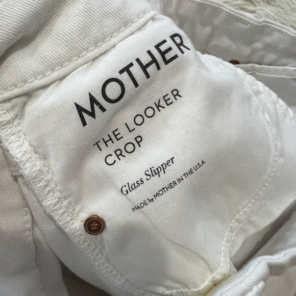 MOTHER Denim The Looker Crop in White Glass Slipper - Size 26 - Picture 8 of 11